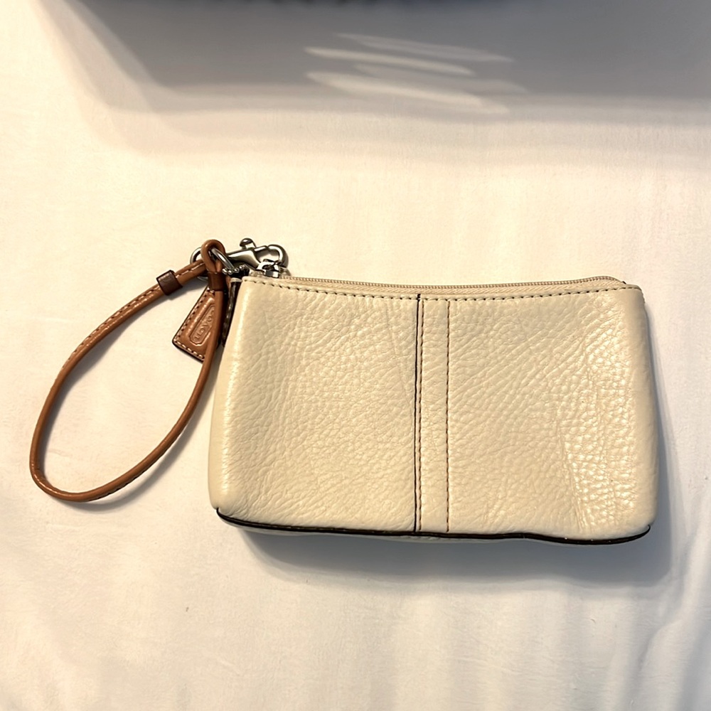 Vintage Coach Chelsea Pebble Leather Wristlet & Coach Striped Card Case